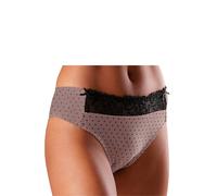 Slip NUANCE, Damen, Gr. 44/46, schwarz (taupe, schwarz), Spitze, Obermaterial: 80% Polyamid, 10% Elasthan, 10% Viskose, figurbetont, Unterhosen Slip, in bequemer Basic-Schnittform (399957-44) taupe, s