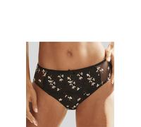 Slip NUANCE, Damen, Gr. 48/50, schwarz, Microfaser, Jersey, Obermaterial: 70% Polyamid, 20% Polyester, 10% Elasthan, körpernah, Unterhosen, mit feiner Stickerei Spitze in blumiger Optik (53349651-48)