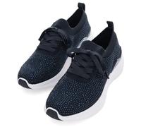 Slip-On Sneaker ARA "MAYA", Damen, Gr. 36, blau (dunkelblau), Textil, Schuhe Slip-On Sneaker, Schnürschuh, Slipper in Strickoptik, H-Weite (58635503-36)