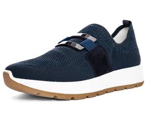 Slip-On Sneaker ARA "NEW YORK", Damen, Gr. 3,5 (36), blau (dunkelblau), Textil, Veloursleder, Schuhe Slip-On Sneaker, Freizeitschuh, Keilsneaker, Komfortschuh in Weite H (= sehr weit (41663909-3,5)