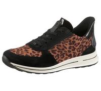 Slip-On Sneaker ARA "OSAKA", Damen, Gr. 4 (37), schwarz (schwarz, leo), Lacklederimitat, Textil, Veloursleder, kontrastfarbene Details, Schuhe Slip-On Sneaker, Slipper mit elastischen Schnürsenkeln un