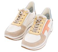 Slip-On Sneaker ARA "SAPPORO", Damen, Gr. 2,5, bunt (creme multi), Glattleder, Veloursleder, sportlich, Schuhe, Freizeitschuh, Schnürschuh mit Frottee-Futter, H-Weite (68859037-2,5) creme multi