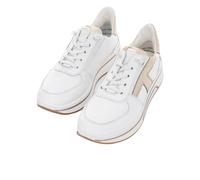 Slip-On Sneaker ARA "SAPPORO", Damen, Gr. 2,5, weiß (weiß, platinfarben), Glattleder, Schuhe Slip-On Sneaker, Freizeitschuh, Schnürschuh mit Frottee-Futter, H-Weite (76048843-2,5)