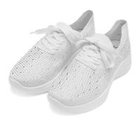 Slip-On Sneaker ARA "SEATTLE", Damen, Gr. 7 (41), weiß, Textil, Schuhe, Keilabsatz, Slipper, Freizeitschuh mit Strasssteinen, H-Weite (68691804-7) weiß