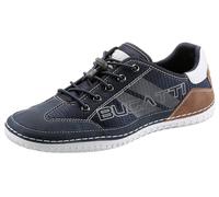 Slip-On Sneaker BUGATTI, Herren, Gr. 41, blau (dunkelblau), Lederimitat, Textil, Schuhe, Freizeitschuh, Halbschuh, Slipper mit Kontrastnähten- und besätzen (88290003-41) dunkelblau