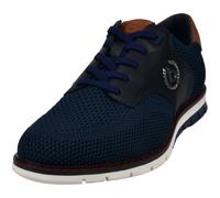Slip-On Sneaker BUGATTI, Herren, Gr. 47, blau (navy, cognac), Lederimitat, Textil, Schuhe, mit elastischen Gummizügen (84262926-47) navy, cognac