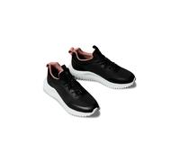 Slip-On Sneaker CALVIN KLEIN JEANS "EVA RUNNER LACEUP SOCK MAT MIX", Damen, Gr. 38, schwarz, rose, Lederimitat, Textil, unifarben mit Farbeinsatz, Schuhe, Schlupfschuh, Halbschuh, Feizeitsneaker mit A