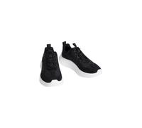 Slip-On Sneaker CALVIN KLEIN "LIGHT EVA RUNNER NYL-SUE", Damen, Gr. 40, schwarz, anthrazit, Leder, Synthetik, Textil, Schuhe, Schlupfschuh, Slipper, Freizeitsneaker, Halbschuh mit Logo-Schriftzug (269