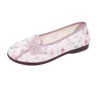 Slip on Sneaker Damen Sommer Atmungsaktive Orthopädische Schuhe mit Bestickt Flache Loafer Breite Füße Turnschuhe Walking Shoes Women Bequeme Barfußschuhe Elegant Ballerina (Pink, 39)