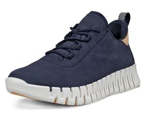 Slip-On Sneaker ECCO "GRUUV W", Damen, Gr. 35, marine, beige, Leder, Schuhe Sneaker, Freizeitschuh, Halbschuh, Slipper mit ergonomischer Fluidform Sohle (43474048-35) marine, beige