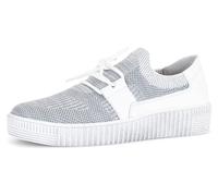 Slip-On Sneaker GABOR, Damen, Gr. 38, grau (grau, weiß), Textil, Kalbsleder, sportlich, Schuhe, Slipper, Schlupfschuh, Plateausneaker mit Best Fitting-Ausstattung (62038161-38) grau, weiß