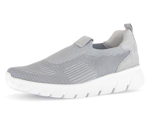 Slip-On Sneaker GABOR, Damen, Gr. 40, grau (hellgrau), Textil, Ziegenveloursleder, unifarben, Schuhe, Freizeitschuh, Halbschuh, Slipper mit Ziernähten (89808041-40) hellgrau