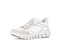 Slip-On Sneaker GABOR, Damen, Gr. 42, beige (weiß, natur), Kalbsleder, Textil, Veloursleder, Schuhe, Freizeitschuh, Halbschuh, Slipper mit Kontrastbesatz, Weite G (weit) (11102647-42) weiß, natur