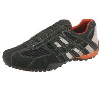 Slip-On Sneaker GEOX "U SNAKE", Herren, Gr. 44, grau (dunkelgrün, beige), Textil, Veloursleder, Schuhe, Freizeitschuh, Slipper mit Geox Spezial Membran (32933667-44) dunkelgrün, beige