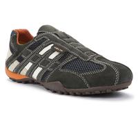 Geox Herren Uomo Snake L Sneakers, Dk Grey Off White, 48 EU
