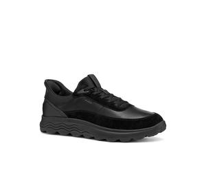 Slip-On Sneaker GEOX "U SPHERICA PLUS", Herren, Gr. 47, schwarz, Leder, Synthetik, Textil, Schuhe, Freizeitschuh, Schnürschuh mit Geox Spezial Membrane (86461146-47) schwarz
