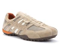 Slip-On Sneaker GEOX "UOMO SNAKE", Herren, Gr. 39, beige (beige, orange), Textil, Veloursleder, Schuhe, Freizeitschuh, Slipper mit Geox Spezial Membran (59183736-39) beige, orange