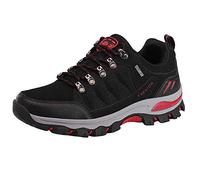Slip on Sneaker Herren Sommer Leichte Wanderschuhe mit Schnürsenkel Atmungsaktiv Slip in Schuhe Outdoor Orthopädische Schuhe Breite Füße Freizeitschuhe Bequem Laufschuhe (Red, 39)