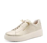 Marco Tozzi Damen Sneaker weiches Feel Me Wechselfußbett weiches Innenfutter Vegan Schnürer, beige (Dune MET.Comb), 36 EU