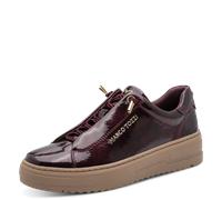 Slip-On Sneaker MARCO TOZZI, Damen, Gr. 36, rot (dunkelrot, goldfarben), Lacksynthetik, glänzend, kontrastfarbene Details, Basic, Schuhe, Halbschuh, Freizeitschuh, Plateauschuh zum Schlupfen (90855228