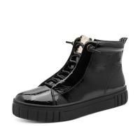 Slip-On Sneaker MARCO TOZZI, Damen, Gr. 36, schwarz, Lacklederimitat, Lederimitat, unifarben, Schuhe, Plateau, Boots, Slip On mit elastischem Schnürsenkeln (87162752-36) schwarz