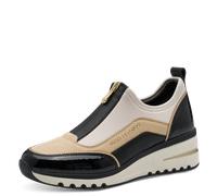 Marco Tozzi Damen Sneaker weiches Feel Me Wechselfußbett weiches Innenfutter Vegan Vegan, beige (Cream/Black), 39 EU