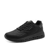 Slip-On Sneaker MARCO TOZZI, Herren, Gr. 42, schwarz, Lederimitat, unifarben mit Farbeinsatz, Schuhe, Freizeitschuh, Halbschuh, Slipper mit elastischer Schnürung (68945307-42) schwarz