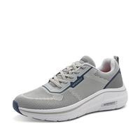 Slip-On Sneaker MARCO TOZZI, Herren, Gr. 46, grau, Lederimitat, Textil, unifarben mit Farbeinsatz, Schuhe, Freizeitschuh, Halbschuh, Slipper mit elastischen Schnürsenklen (48650707-46) grau