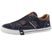 Slip-On Sneaker MUSTANG SHOES "Calogero", Herren, Gr. 48, navy, Baumwolle, Schuhe, Slipper, Freizeitschuh, Halbschuh mit Kontrastnähten (86520967-48) navy