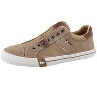 Slip-On Sneaker MUSTANG SHOES "Calogero", Herren, Gr. 49, taupe, Baumwolle, Schuhe, Slipper, Freizeitschuh, Halbschuh mit Kontrastnähten (87072016-49) taupe