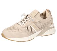 Slip-On Sneaker MUSTANG SHOES, Damen, Gr. 36, beige (beige, weiß), Textil, Lederimitat, Glitzer, sportlich, Schuhe, Slipper, Sneaker, Freizeitschuh mit Glitzerapplikationen (33505642-36) beige, weiß