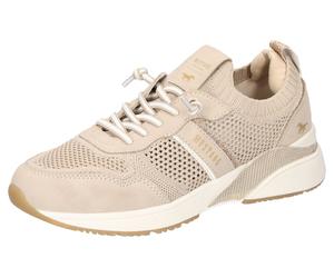 Slip-On Sneaker MUSTANG SHOES, Damen, Gr. 40, beige (beige, weiß), Lederimitat, Textil, Glitzer, Schuhe, Slipper, Sneaker, Freizeitschuh mit Glitzerapplikationen (33505642-40) beige, weiß