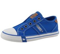 Slip-On Sneaker MUSTANG SHOES "Gaspare", Mädchen, Gr. 33, blau (royalblau), Baumwolle, Schuhe, Freizeitschuh, Slipper, Halbschuh mit Kontrastnähten (47752526-33) royalblau