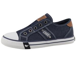 Slip-On Sneaker MUSTANG SHOES "Gaspare", Mädchen, Gr. 37, navy, Baumwolle, Schuhe, Freizeitschuh, Slipper, Halbschuh mit Kontrastnähten (88059431-37) navy