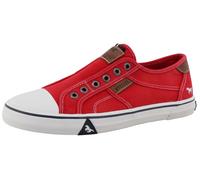 Slip-On Sneaker MUSTANG SHOES "Ignazio", Herren, Gr. 42, rot, Baumwolle, Schuhe, Slipper, Freizeitschuh, Halbschuh mit Logo-Aufnähern (82743810-42) rot