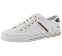 Slip-On Sneaker MUSTANG SHOES "Magdalena", Damen, Gr. 38, weiß, Baumwolle, Schuhe, Slipper, Halbschuh mit Kontrastbesatz und Logoschriftzügen (34156760-38) weiß