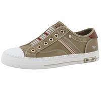 Slip-On Sneaker MUSTANG SHOES "Magdalena", Herren, Gr. 40, khaki, Baumwolle, Schuhe, Freizeitschuh, Slipper, Schlupfschuh mit Kontrastbesätzen (21844600-40) khaki