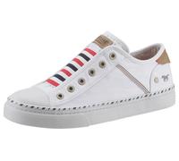 Slip-On Sneaker MUSTANG SHOES "Schlupfschuh, Freizeitschuh", Damen, Gr. 45, weiß, Textil, sportlich, Schuhe, Slipper, Schlupfschuh, Freizeitschuh mit praktischem Gummizug (47467800-45) weiß
