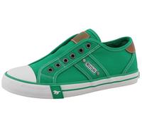 Slip-On Sneaker MUSTANG SHOES "Winona", Damen, Gr. 38, grün, Baumwolle, Schuhe, Slipper, Halbschuh mit modischen Kontrastnähten (87276257-38) grün