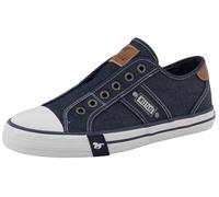 Slip-On Sneaker MUSTANG SHOES "Winona", Damen, Gr. 40, navy, Baumwolle, Schuhe, Slipper, Halbschuh mit modischen Kontrastnähten (58896006-40) navy