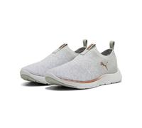 PUMA Laufschuh Softride Premier Slip-On Strick Damen Ash Gray/Weiß/Rosegold Gr. 41