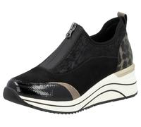 Slip-On Sneaker REMONTE "Elisabeth Hurley-Collection", Damen, Gr. 37, gold (schwarz, goldfarben), Lederimitat, Textil, Schuhe, Keilsneaker, Slipper, Schlupfschuh, Freizeitschuh, vegan (28119640-37) sc