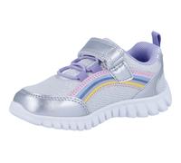 Slip-On Sneaker RICHTER "Wallaby", Mädchen, Gr. 27, silber (silberfarben, multi), Lederimitat, Textil, Glitzer, Mesh, Schuhe, Klettschuh mit Regenbogen-Motiv, Größenschablone zum Download (68834827-27
