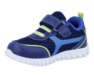 Slip-On Sneaker RICHTER "Wallaby", Mädchen, Gr. 35, dunkelblau kombiniert, Lederimitat, Textil, Mesh, kontrastfarbene Details, Basic, Schuhe, Halbschuh, Klettschuh mit Gummizug, Größenschablone zum Do