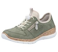 Rieker Slip-On Sneaker N42G0 Lederimitat/Textil leichte Sohle Damen grün 36