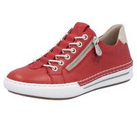 Slip-On Sneaker RIEKER, Damen, Gr. 36, rot (rot, creme), Leder, Lederimitat, Schuhe Slip-On Sneaker, Slipper, Schlupfschuh, Halbschuh, Freizeitschuh in schmaler Form (40478534-36)