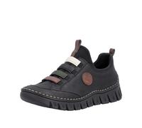 Slip-On Sneaker RIEKER, Damen, Gr. 36, schwarz, Lederimitat, Schuhe, Slipper, Schlupfschuh, Halbschuh mit elastischem Einstieg (93549331-36) schwarz