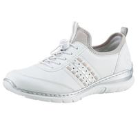 Slip-On Sneaker RIEKER Gr. 36, weiß (weiß, beige) Damen Schuhe Sneaker 150 Jahre RIEKER Jubiläumsartikel (38943440-36)