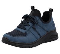Slip-On Sneaker RIEKER, Damen, Gr. 39, blau (jeansblau, kombiniert), Lederimitat, Textil, Schuhe, Schlupfschuh, Halbschuh, Freizeitsneaker, weiche MemoSoft-Innensohle (37750056-39) jeansblau, kombinie