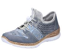 Rieker Damen Halbschuhe adria/heaven/adria/silverflower N4255 Blau Gr. 39